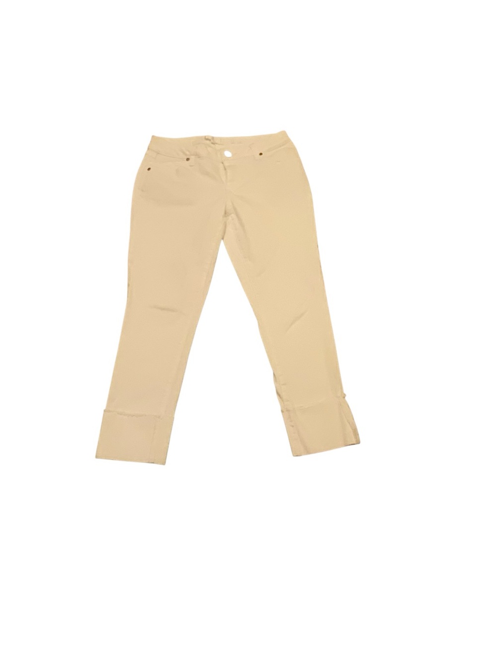 1822 White Cuffed Crop Jeans - Picture 2 of 7